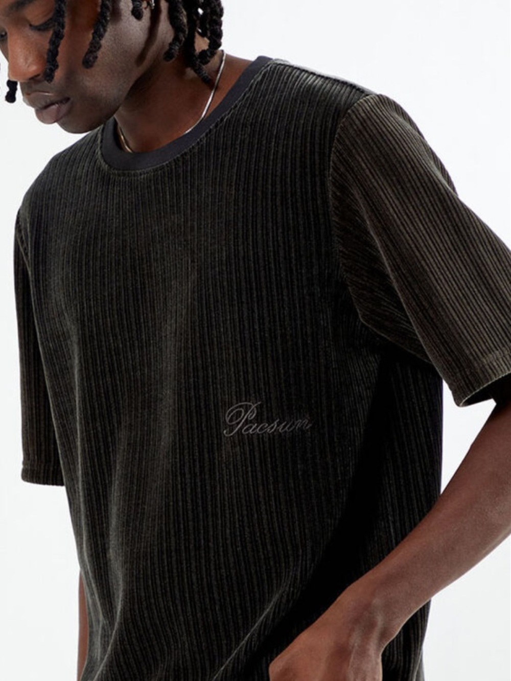 Pacsun Mens Flores Velvet T Shirt Dark Greyish Green Shirt XL